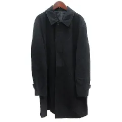グリーンレーベルリラクシング ユナイテッドアローズ green label relaxing ステンカラーコート ロング 総裏地 ウール カシミヤ混 L 黒 ブラック /AUのサムネイル