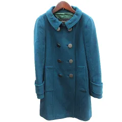アバハウス ドゥヴィネット リュクス abahouse devinette Luxe ロングコート フラットカラー 総裏地 ウール カシミヤ 緑 グリーン /AUのサムネイル