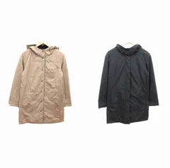 ドゥクラッセ DoCLASSE 中綿コート リバーシブル フード S ベージュ 紺 ネイビー /YKのサムネイル