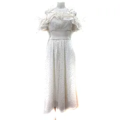 マジェスティックレゴン MAJESTIC LEGON ワンピース マキシ シフォン カットアウト フリル ドット M 白 ホワイト /YIのサムネイル