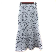 ルスーク Le souk マーメイドスカートロング 花柄 S グレー 黒 ブラック /YIのサムネイル