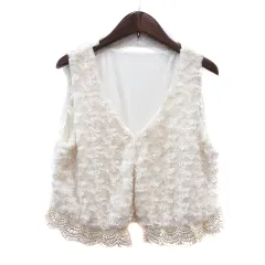 イーストボーイ EAST BOY ベスト 前開き レース フェイクファー 11 L 白 アイボリー /MNのサムネイル