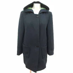 ソニアリキエル SONIA RYKIEL ロングコート フード 38 M 紺 ネイビー /YKのサムネイル