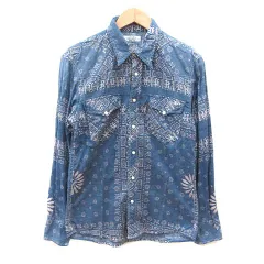 ハリウッドランチマーケット HOLLYWOOD RANCH MARKET シャツ 総柄 長袖 1 青 ブルー ピンク /MSのサムネイル