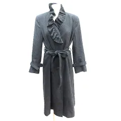 ギャラリービスコンティ GALLERY VISCONTI ロングコート フリル 総裏地 ウール ウエストマーク 2 M チャコールグレー /AUのサムネイル