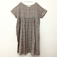 ★★★半袖ワンピース 130サイズ チェック柄 グレー系 女の子 かわいい 夏服 秋服 allolun. オールオルン AOM7-7Gのサムネイル