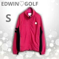 EDWIN GOLF　エドウィン　ゴルフ　メッシュ　ジャケット　バイカラー　ピンク　Ｓ　長袖　ワッペンのサムネイル