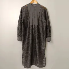エシカ ESICA ラッフルレース切り替えシャツワンピース 【F】 ブラック／黒のサムネイル
