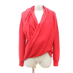 ダナキャラン DONNA KARAN ニット カットソー 長袖 ウール P S 赤 レッド /MNのサムネイル