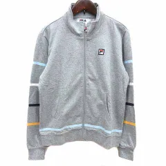 フィラ FILA トラックジャケット ジャージ スウェット ジップアップ ライン 長袖 L グレー /YKのサムネイル