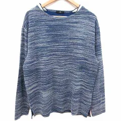 23区 オンワード樫山 Tシャツ カットソー 鹿の子 長袖 2L 紺 ネイビー /YKのサムネイル