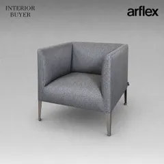 arflex アルフレックス VELATO ヴェラート 1人掛け ラウンジ ソファ ファブリック グレー  C.O.D. 定価22万のサムネイル