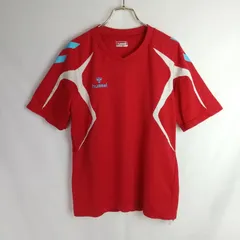 M1-04013【Women】hummel(ヒュンメル）半袖 スポーツウェア (SS-S:S相当）/赤 タグプリントはがれ有 HT-夏のサムネイル