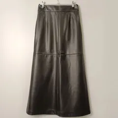 シテン CITEN フェイクレザーナローフレア スカート 【S】 ブラック／黒のサムネイル