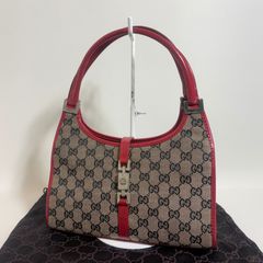 2606-174｜グッチ ジャッキー GGキャンバス ハンドバッグ レッド