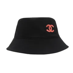 【値下】美品 シャネル CHANEL 23年 リバーシブル コットン バケット ハット 黒/マルチカラー M23A サイズM 正規品 47399のサムネイル
