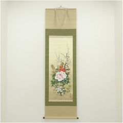 掛軸 【 田中真 作 牡丹 】 絹本 共箱 日本画 - メルカリ