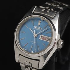 稼動 SEIKO セイコー レディース腕時計 自動巻き デイデイト 水色