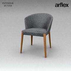 家具、インテリア 廃盤 arflex「RUNE 18」ダイニングチェア 本革 無垢