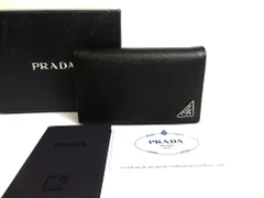 プラダ PRADA サフィアーノ トライアングル レザー 名刺入れ カードケース カードホルダー メンズ レディース 【未使用保管品】のサムネイル