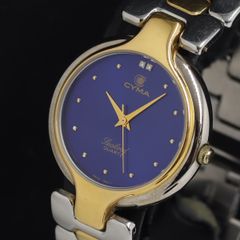 CYMA シーマ 金無垢ベゼル 18K メンズ 腕時計 クォーツ ゴールド 