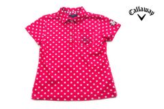 Callaway Used Star Pattern Short-Sleeve Polo Shirt Women's Golf Wear Size S Red