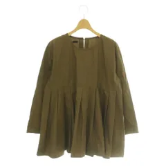 イチ ichi ブラウス 長袖 プリーツ チュニック丈 茶 ブラウン /MI ■MAのサムネイル
