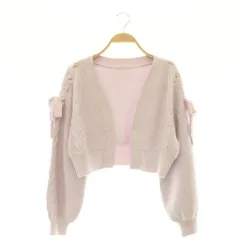 ウィルセレクション WILLSELECTION ショート丈リボンカーディガン ニット クロップド F ラベンダーピンク /ES ■OSのサムネイル