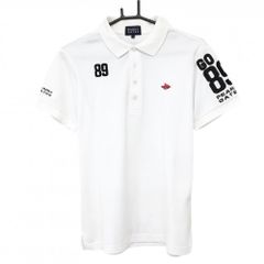 美品】パーリーゲイツ 半袖 ポロシャツ XL 6 ホワイト ワッペン 89