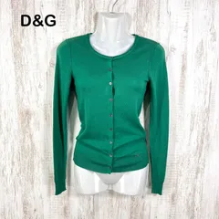 D&G DOLCE&GABBANA ドルチェアンドガッバーナ ワンポイントロゴ シルク カシミヤ カーディガン グリーンのサムネイル