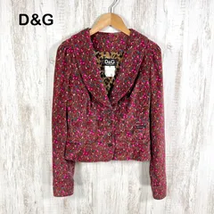美品 D&G DOLCE&GABBANA ドルチェアンドガッバーナ 花柄 レオパード ベルベットテーラードジャケット ピンクのサムネイル
