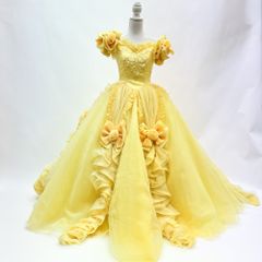 LoveryWedding高級ウエディングドレス9号イエローカラードレス - メルカリ
