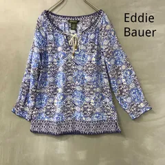 Eddie Bauer エディーバウアー 　総柄　プルオーバー　ブラウス　シャツ　ボヘミアン　リボンのサムネイル