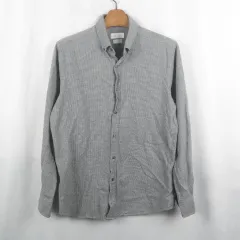 マッシモ ドゥッティ グレー スモールチェック柄 シャツ Lのサムネイル