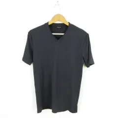 エムケーミッシェルクランオム MK MICHEL KLEIN HOMME リブカットソー Vネック 半袖 紺 48 *A415のサムネイル