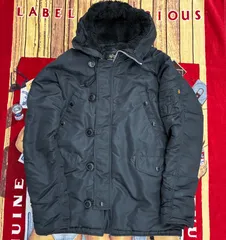 ALPHA INDUSTRIES N-3B フード付 フライトジャケット ブラックのサムネイル