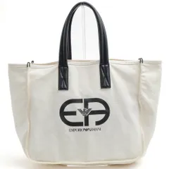アルマーニ／EMPORIO ARMANI バッグ トートバッグ 鞄 ハンドバッグ メンズ 男性 男性用 コットン 綿 キャンバス レザー 革 オフホワイト 白 ホワイト  Y4N135 Y025E ショッピングトート 肩掛け ワンショルダーバッグ ユニセックスのサムネイル