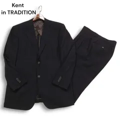 Kent in TRADITION ケント 春夏 背抜き MILLIONTEX★ ストライプ セットアップ スーツ Sz.100AB7　メンズ 黒 ビジネスのサムネイル