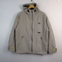 FIRST DOWN ファーストダウン フード付きブルゾン 中綿ジャケット ベージュ L メンズ 古着 ストリート テック系のサムネイル