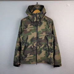 CavariA キャバリア フード付きブルゾン ジップジャケット カモフラ柄 グリーン 44 メンズ 古着 ストリート ミリタリーのサムネイル