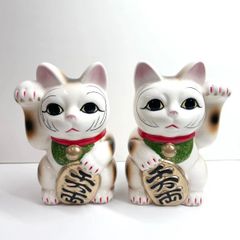 【縁起物】常滑焼 招き猫 ペアセット千万両 貯金箱 置物 縁起物】常滑焼 招き猫 ペアセット千万両 貯金箱 置物 - メルカリ