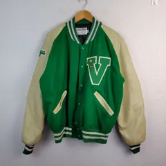 DeLONG デロング スタジャン ワッペン グリーン L メンズ 古着 アメカジ ストリートのサムネイル