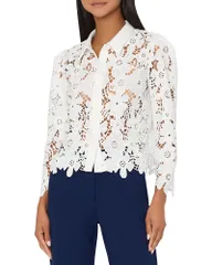 ミリー レディース トップス シャツ レース MILLY June Roja Lace Top White ホワイトのサムネイル