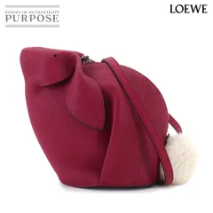 新品同様 ロエベ LOEWE バニー ミニ ショルダー バッグ レザー ワインレッド シルバー 金具 ラビット うさぎ Bunny Mini Bag 90331052のサムネイル