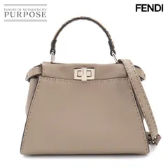 美品 フェンディ FENDI セレリア ミニ ピーカブー 2way ハンド ショルダー バッグ レザー パイソン グレー 8BN244 90331262のサムネイル