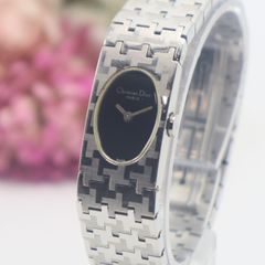 レディース Christian Dior D70-100 黒文字盤 上品腕時計