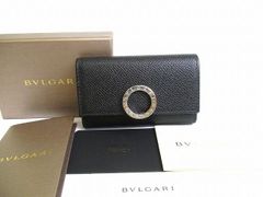 未使用品 箱付き BVLGARI ブルガリ キーケース サークル金具 ブラック