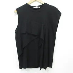 【三重本店】 中古 ENFOLD | エンフォルド アシンメトリラッフルデザインノースリーブTシャツ フリルタンクトップ 300AS280-2280 ブラック サイズ：38 【112】のサムネイル