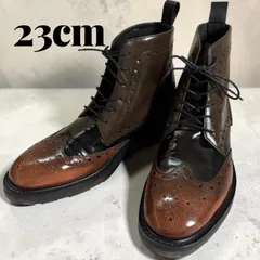【ポールスミス】ウイングチップ　レースアップショートブーツ　レザー　23  ブラウン　グラデーション　コンビネーションのサムネイル