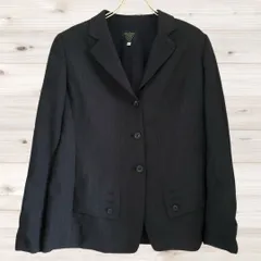 B2493 ビルダジュール ville d'azur テーラードジャケット アウター(40) 黒 ウール レギュラーカラー ボタン止めのサムネイル